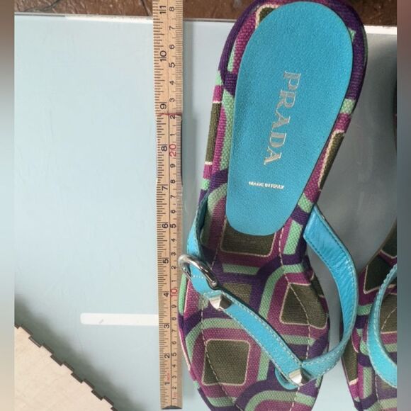 PRADA studded sandals with grommets beautiful blues and pinks size 9 (39 EU) - Picture 11 of 13